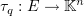 $ \ta_q:E\to \K^n $