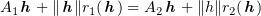 $ A_1\hh+ \|\hh\|r_1(\hh)=A_2\hh+\|h\|r_2(\hh) $