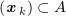 $ (\xx_k)\subset A $