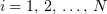 $ i=1,\,2,\,\ldots,\,N $