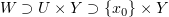 $ W\supset U\times Y\supset \{x_0\}\times Y $