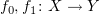 $ f_0,f_1\colon X\to Y $