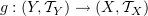 $ g: (Y,{\cal T}_Y)\to (X,{\cal T}_X) $