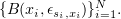 $ \{B(x_i,\epsilon_{s_i,x_i})\}_{i=1}^N. $