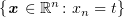 $ \{\xx\in \R^n \colon x_n=t\} $