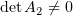 $ \det A_2\not =0 $