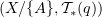 $ (X/\{A\},\sT_*(q)) $