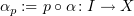 $ \alpha_p := p\circ\alpha\colon I\to X $