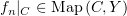 $ f_n|_C\in \Map (C,Y) $
