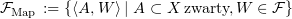 $ \rodz F_{\Map} := \{\langle A, W \rangle \, |\ A\subset X \,\text{zwarty,}\, W\in \rodz F\} $