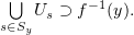 $ \bigcup\limits_{s\in S_y}U_s\supset f^{-1}(y). $