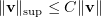 $ \Vert\vv\Vert_{\sup}\leq C\Vert\vv\Vert $