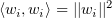 $ \is{\be_i}{\be_i}=||\be_i||^2 $