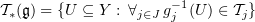 $ \sT_*({\frak g}) =\{U\subseteq Y\,\colon\, \forall_{j\in J}\, g_j^{-1}(U)\in{\cal T}_j\} $