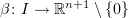 $ \beta\colon I\to \R^{n+1}\setminus\{0\} $