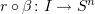 $ r\circ\beta\colon I\to S^n $