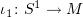 $ \iota_1\colon S^1\to M $
