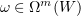 $ \omega\in \Omega^m(W) $