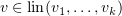 $ \al\in\lin(\al_1,\ldots,\al_k) $