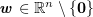 $ \ww\in\R^n\setminus\{\zero\} $