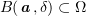 $ B(\aa,\delta)\subset \Omega $