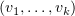 $ (\al_1,\ldots,\al_k) $