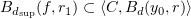 $ B_{d_{\sup}}(f,r_1 )\subset \langle C,B_d(y_0,r)\rangle $
