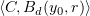 $ \langle C,B_d(y_0,r)\rangle $