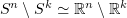 $ S^n\setminus S^k \simeq \R^n\setminus \R^k $
