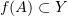 $ f(A)\subset Y $