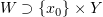 $ W\supset \{x_0\}\times Y $