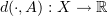 $ d(\cdot ,A):X\to \R $