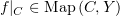 $ f|_C\in \Map (C,Y) $