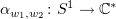 $ \alpha_{w_1,w_2}\colon S^1\to\C^* $