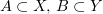 $ A\subset X,\, B\subset Y $