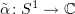 $ \tilde\alpha\colon S^1\to\C $
