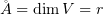 $ \r A = \dim V=r $