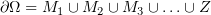 $ \partial\Omega = M_1\cup M_2 \cup M_3\cup\ldots \cup Z $