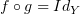 $ f\circ g = Id_Y $
