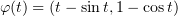 $ \varphi(t)=(t-\sin t,1-\cos t ) $