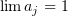 $ \lim a_j=1 $