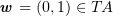 $ \ww=(0,1)\in T_{\maa}A $