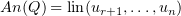 $ An(Q)=\lin(\ga_{r+1},\ldots,\ga_n) $