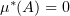 $ \mu^\ast(A)=0 $