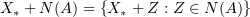 $ X_\ast+N(A)=\set{X_\ast+Z:Z\in N(A)} $