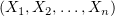 $ (X_1,X_2,\ldots,X_n) $