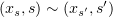 $ (x_s,s)\sim (x_{s'},s') $